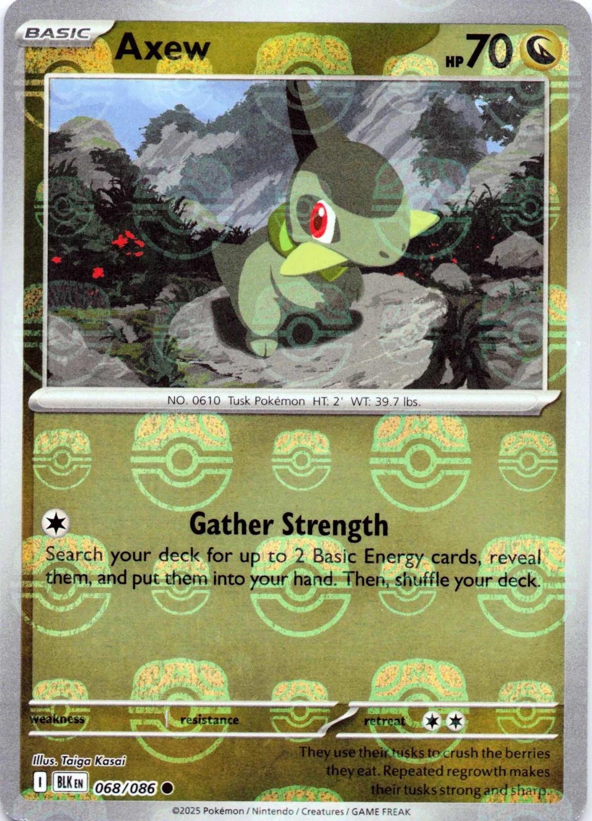 Black Bolt Axew [Master-Ball] Pokémon card